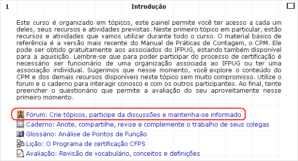 Fórum no tópico Fórum no tópico