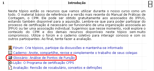 Glossário no Tópico